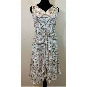 Armani Collezioni 100% Silk Sleeveless Waist Wrap Lined Midi Dress Size 10